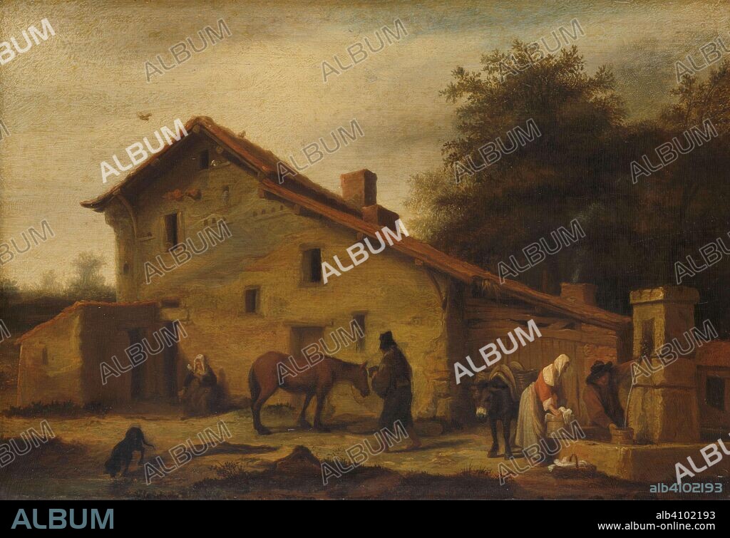 LAMBERT DOOMER. An Inn in the Neighborhood of Nantes. Dating: 1640 - 1660. Measurements: h 28 cm × w 40.5 cm; d 7.5 cm.