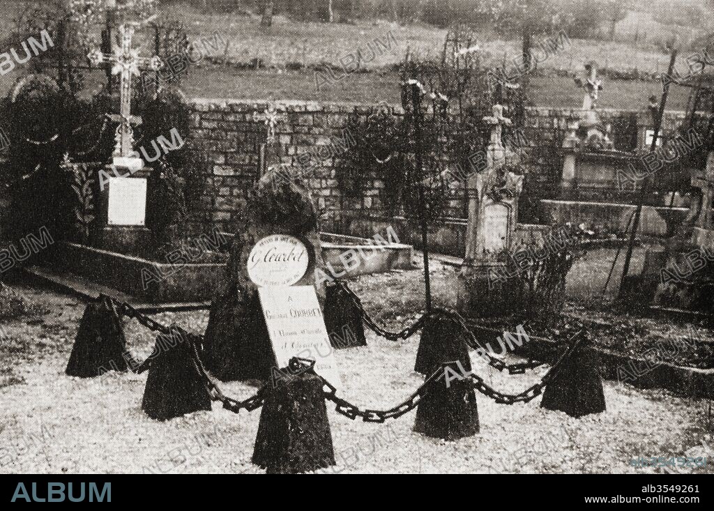 Courbet's grave at Ornans, France. Jean Désiré Gustave Courbet, 1819 – 1877. French painter.