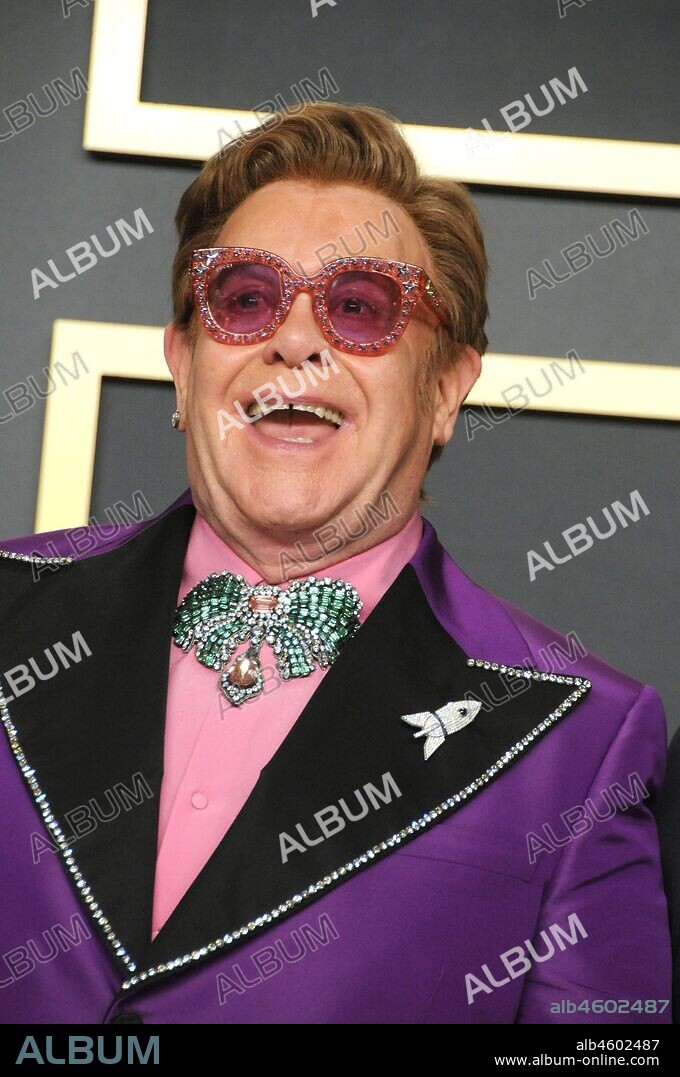 February 9, 2020, Los Angeles, California, United States: February 9th 2020 - Los Angeles, California USA - Musician SIR ELTON JOHN for Best Original Song '' I'm Goona Love Me Again'' Rocket Man at the ''92nd Academy Awards'' - Press Room held at the Dolby Theater Los Angeles CA. 09/02/2020