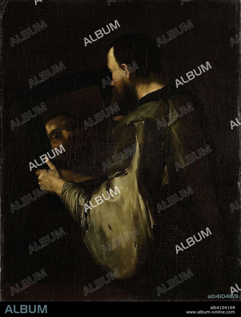 JUSEPE DE RIBERA (COPY AFTER). Philosopher with Mirror. Dating: 1600 - 1652. Measurements: h 113 cm × w 89 cm; d 8.4 cm.