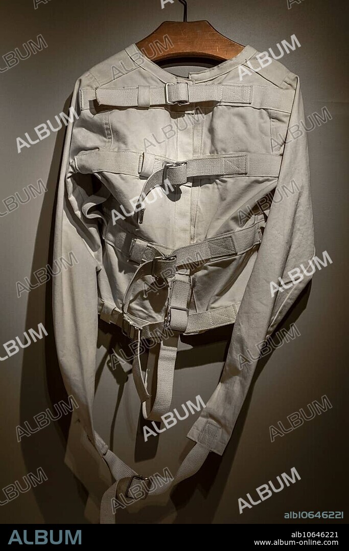 Straitjacket, straightjacket in the Dr Guislain Museum about the history of psychiatry, Ghent, Belgium