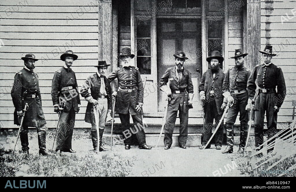General E. V. Sumner and staff. Edwin Vose Sumner (January 30, 1797 - March 21, 1863) was a career United States Army officer who became a Union Army general and the oldest field commander of any Army Corps on either side during the American Civil War.