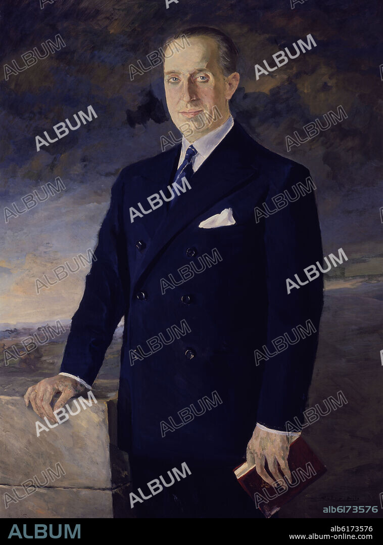 ANTONIO SOLÍS ÁVILA. GALERIA RETRATOS-JOSE MARIA YANGUAS MESSIA-O/L130X96 CM-.