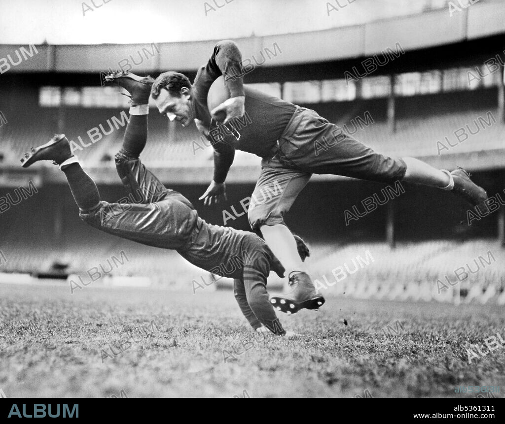Chicago Bears Teammates Joe Zeller trying to tackle Red Grange during Practice, Alan Fisher, New York World-Telegram and the Sun Newspaper Photograph Collection, March 18, 1935.