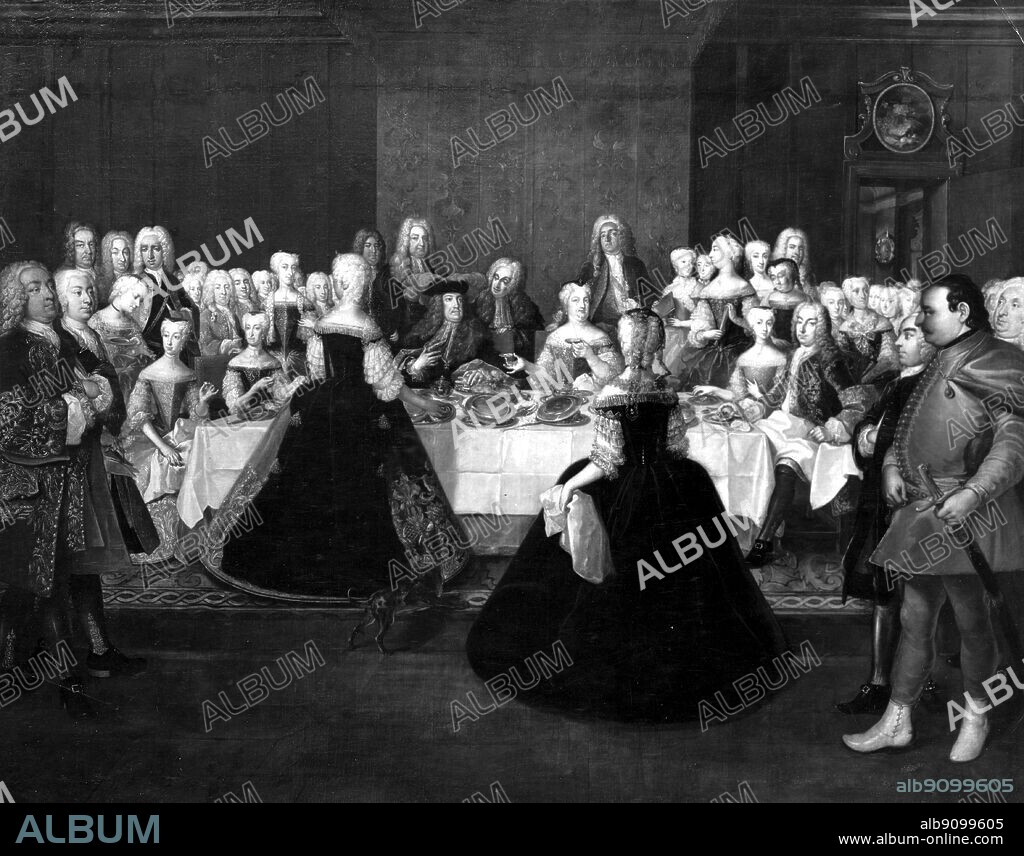 The Emperor Charles VI (1685-1740) with his family. Frederick the Great by Nancy Mitford, page 90.