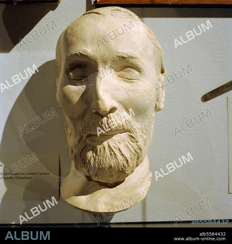 Heine, Heinrich Dichter, Düsseldorf 13.12.1797 - Paris 17.2.1856. Totenmaske (frontal). Abgenommen von Joseph Fontana. Düsseldorf, Heinrich-Heine-Institut.