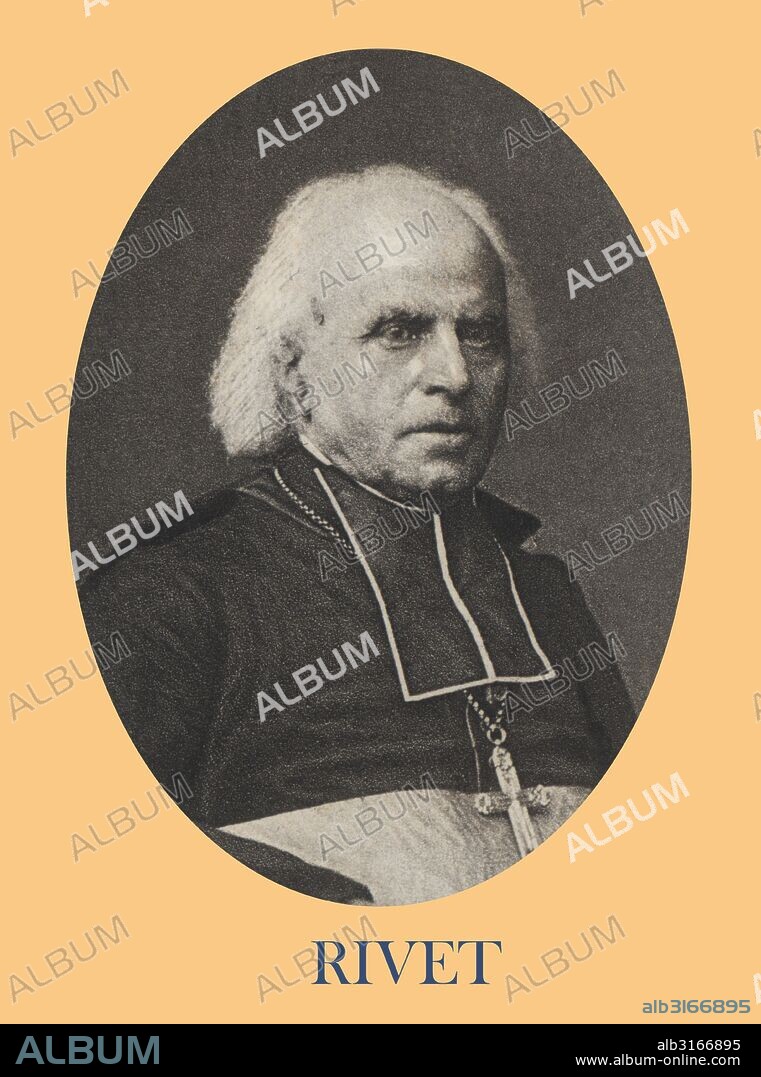 François Victor Rivet (1796-1884), obispo de Dijon, Francia. Participó en el Concilio Vaticano I. Grabado de 1871.