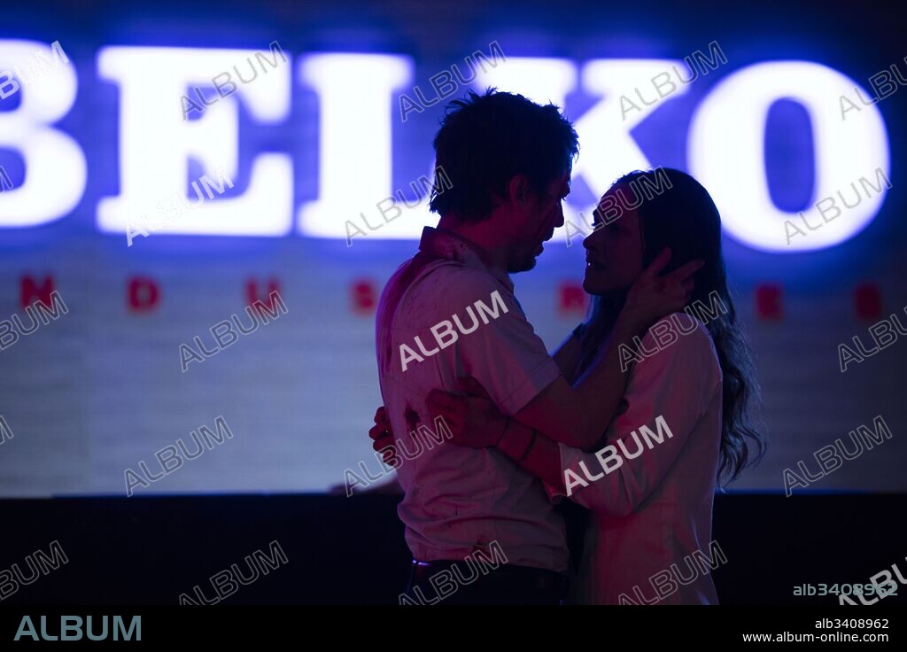 ADRIA ARJONA and JOHN GALLAGHER JR in THE BELKO EXPERIMENT, 2016, directed by GREG MCLEAN. Copyright ORION PICTURES.