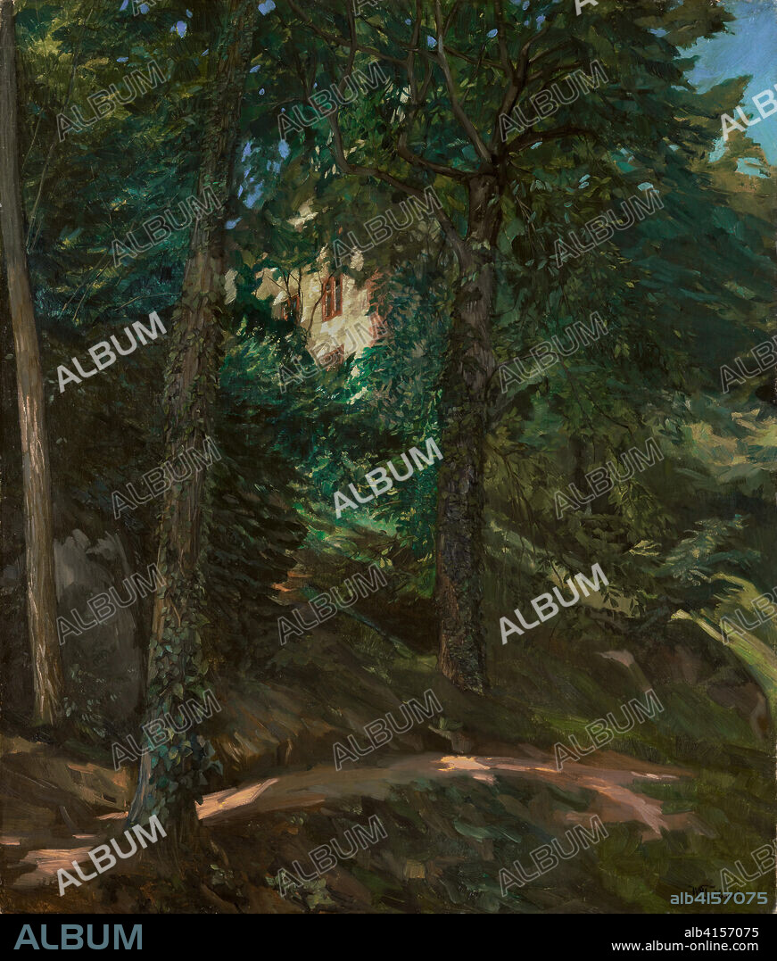 WILHELM TRUEBNER. Wilhelm Trübner (Heidelberg, 1851-Karlsruhe, 1917). Parque del Palacio en Lichtenberg en el Odenwald (1900). Óleo sobre lienzo. 91,5 x 78,5 cm.