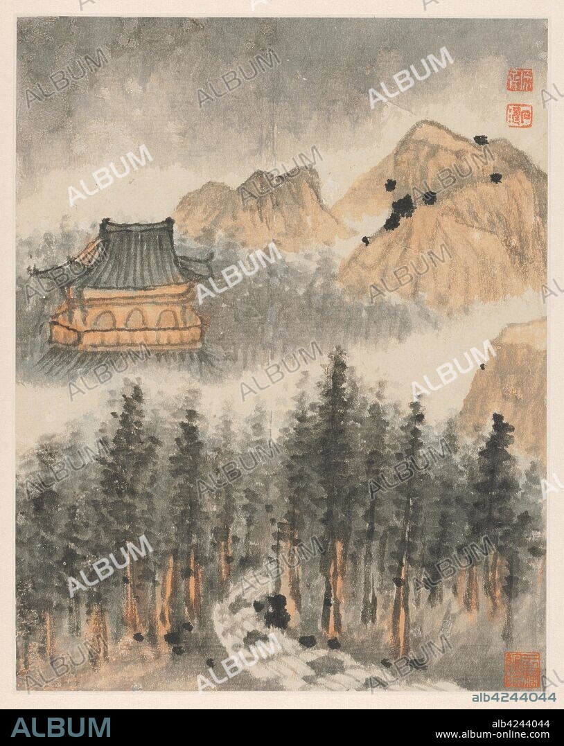 Reminiscences of Qinhuai River, 1642-1707. Shitao (Chinese, 1642-1707). Album leaf, ink and color on Song paper; image: 25.5 x 20.2 cm (10 1/16 x 7 15/16 in.); overall: 33 x 24.3 cm (13 x 9 9/16 in.).
