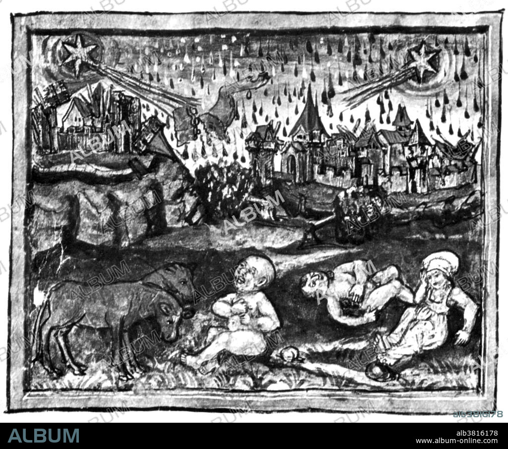 Illustration appears in The Luzerner Schilling (Lucerne Chronicle) is an illuminated manuscript of 1513, containing the chronicle of the history of the Swiss Confederation written by Diebold Schilling the Younger. Halley's Comet or Comet Halley (1P/Halley) is the best known of the short-period comets and is visible from Earth every 75-76 years. It is the only short-period comet that is clearly visible to the naked eye from Earth, and thus the only naked-eye comet that might appear twice in a human lifetime. It was observed and recorded by astronomers since at least 240 BC. Records of the comet's appearances were made by Chinese, Babylonian, and medieval European chroniclers, but were not recognized as reappearances of the same object at the time. The comet's periodicity was first determined in 1705 by English astronomer Edmond Halley, after whom it is now named. Halley's Comet last appeared in the inner Solar System in 1986 and will next appear in 2061.