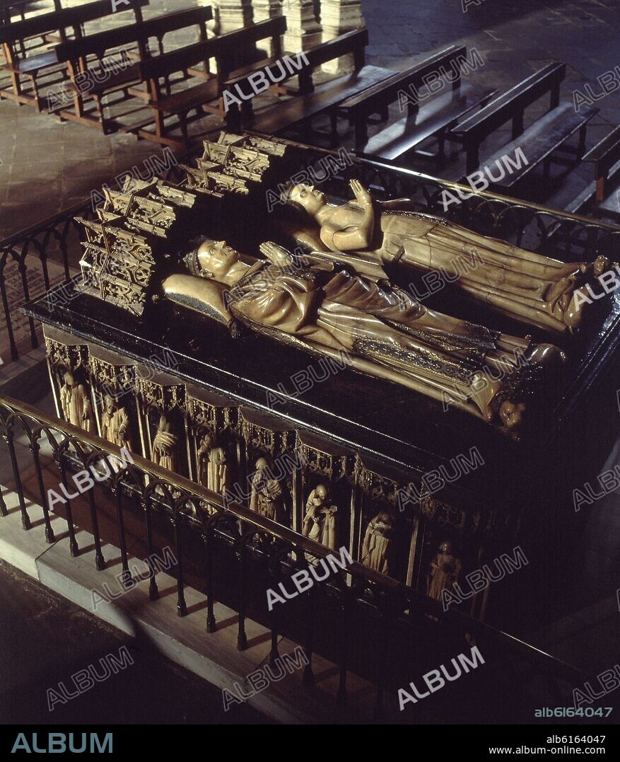 JANIN LOMME DE TOURNAI O JANIN DE LOME (-1449). SEPULCRO DE CARLOS III DE NAVARRA Y SU ESPOSA LEONOR DE TRASTAMARA - 1416 - ALABASTRO.