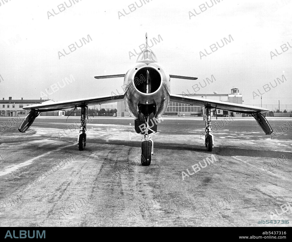 Republic XF-91 High Altitude Interceptor Fighter (Experimental) Powered by Turbo Jet Engine and Rocket Motors Developed and Built by Republic Aviation Corporation. January 1, 1950.