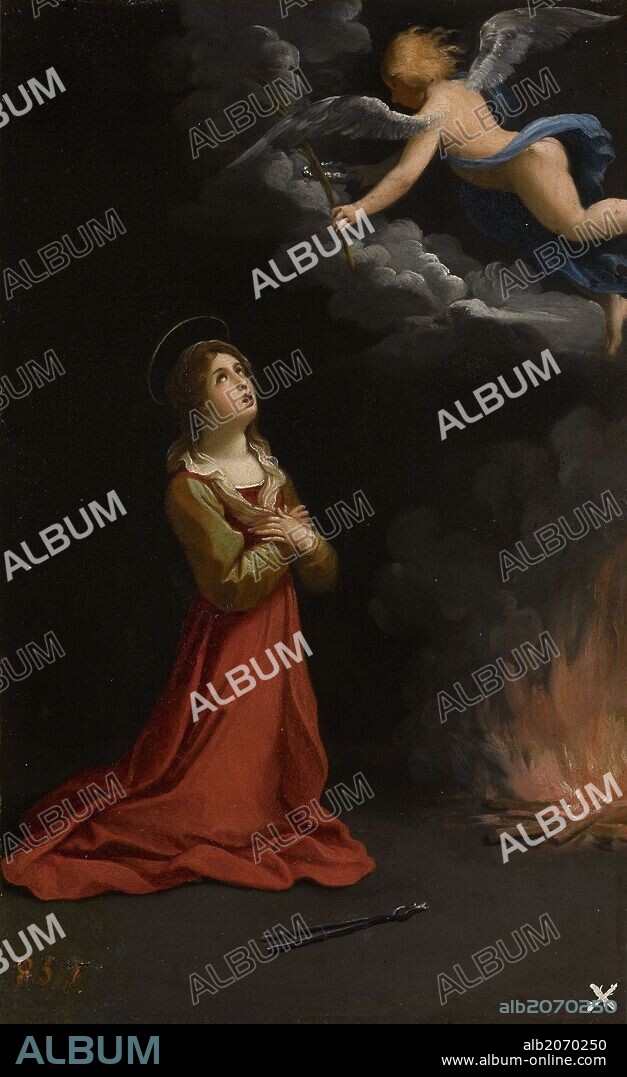 Guido Reni / 'Saint Apollonia in Prayer', 1600-1603, Italian School, Copper, 28 cm x 20 cm, P00215.