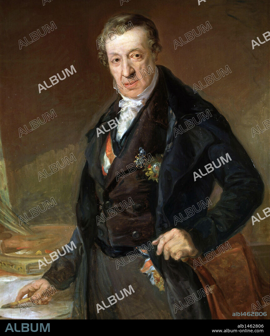 BERNARDO LOPEZ PIQUER. LOPEZ , VICENTE. PINTOR ESPAÑOL. VALENCIA 1772-1850. RETRATO POR SU HIJO BERNARDO LOPEZ. MUSEO ACADEMIA BELLAS ARTES DE SAN FERNANDO.