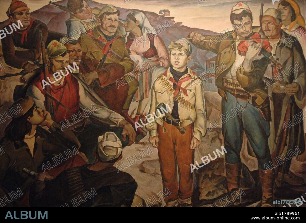 Group of partisans by Andon Lakuriqi (1934-2004). National Art Gallery. Tirana. Republic of Albania.