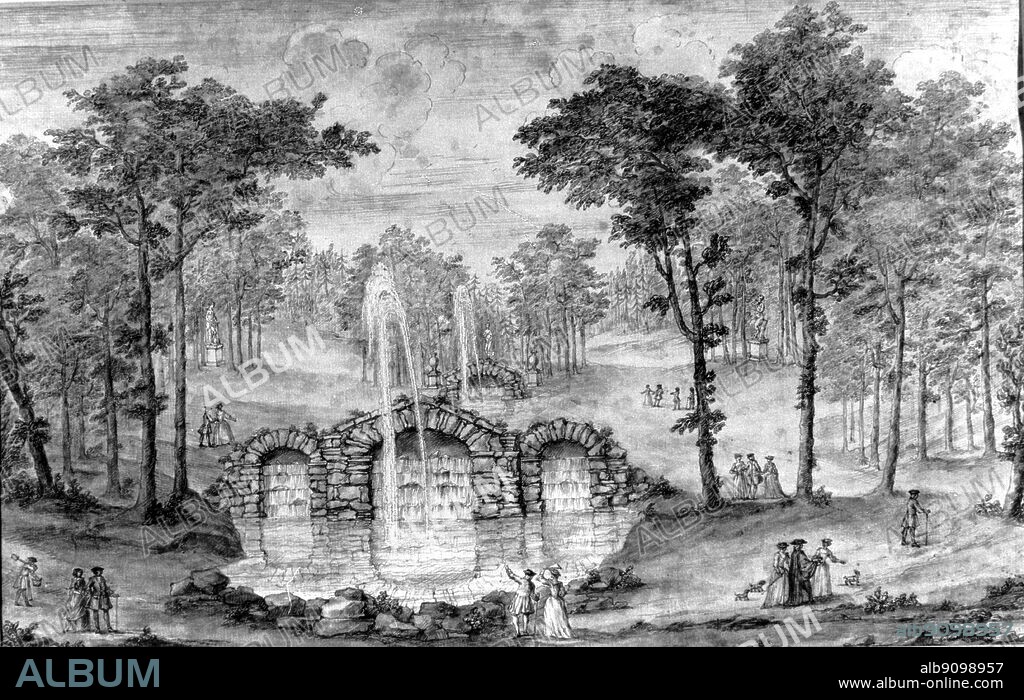 Drawing by William Kent for the Cascades at Rousham.