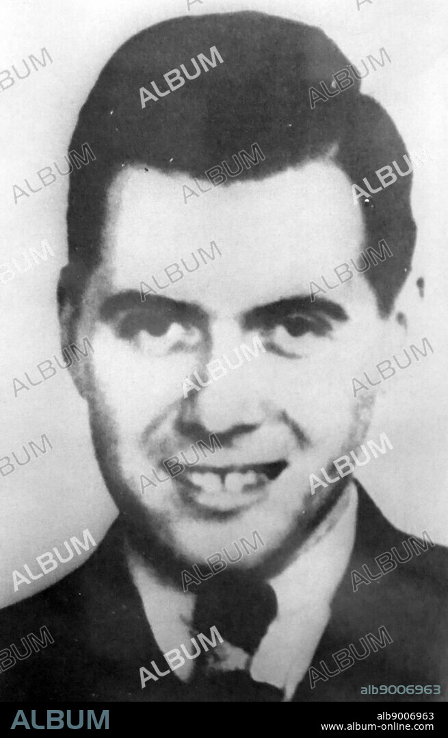 Photograph of Josef Mengele. Josef Mengele (1911-1979) a German Schutzstaffel (SS) officer and physician in Auschwitz concentration camp during World War II.
