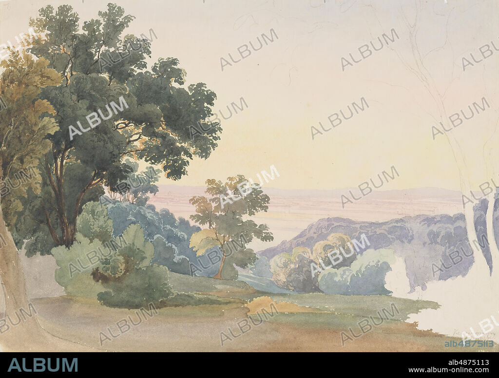 Franz Knebel, Untitled Landscape, 1789-1822, watercolor, graphite on paper, 11 9/16 in. x 8 3/8 in. (29.3 cm. x 21.2 cm.).