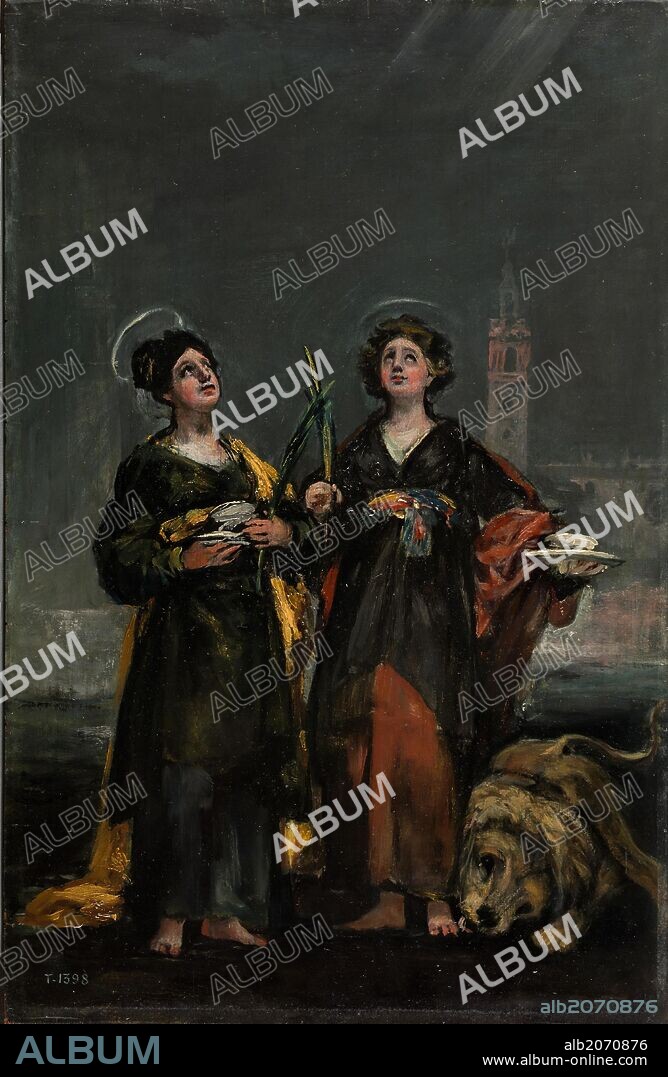 Francisco de Goya y Lucientes / 'Santa Justa y Santa Rufina', 1817, Escuela Española, Óleo sobre Tabla, 45 cm x 29 cm, P02650.
