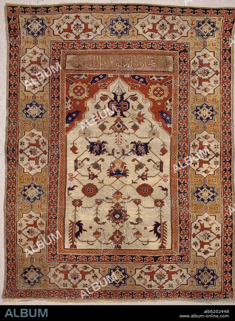 ALFOMBRA TURCA DE ORACION,USHAK-S XVIII-LLAMADA DE "TRANSILVANIA".