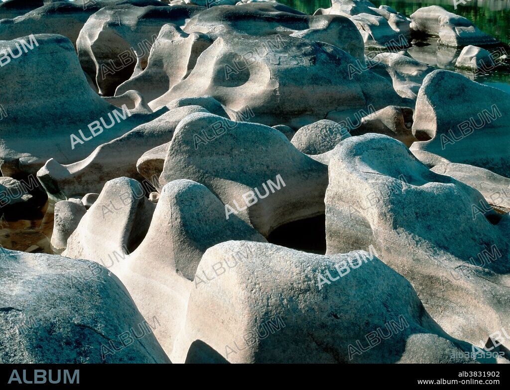 These river potholes were formed by erosion. Photographed near Conewago Falls on the lower Susquehanna river in Pennsylvania.
