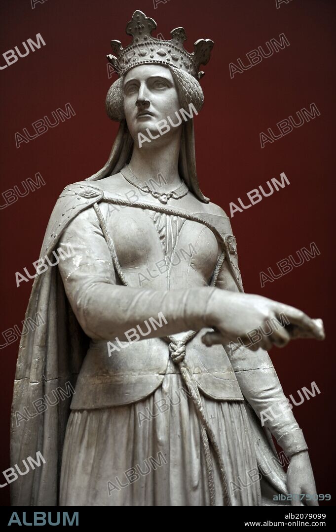 Felipa de Inglaterra (1394-1430). Reina de Dinamarca, Noruega y Suecia, Como Esposa de Erik de Pomerania. Escultura realizada por el escultor danés Herman Wilhelm Bissen (1798-1868), 1856. Museo Carlsberg Glyptotek. Copenhague. Dinamarca.