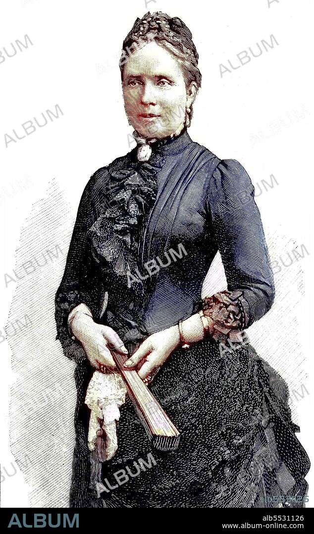 Princess Auguste Viktoria, Victoria, Friederike Luise Feodora Jenny of Schleswig-Holstein-Sonderburg-Augustenburg, October 22, 1858 - April 11, 1921, was the last German Empress and Queen of Prussia as the wife of Wilhelm II, historical, historisch, digital improved reproduction of an original from the 19th century.