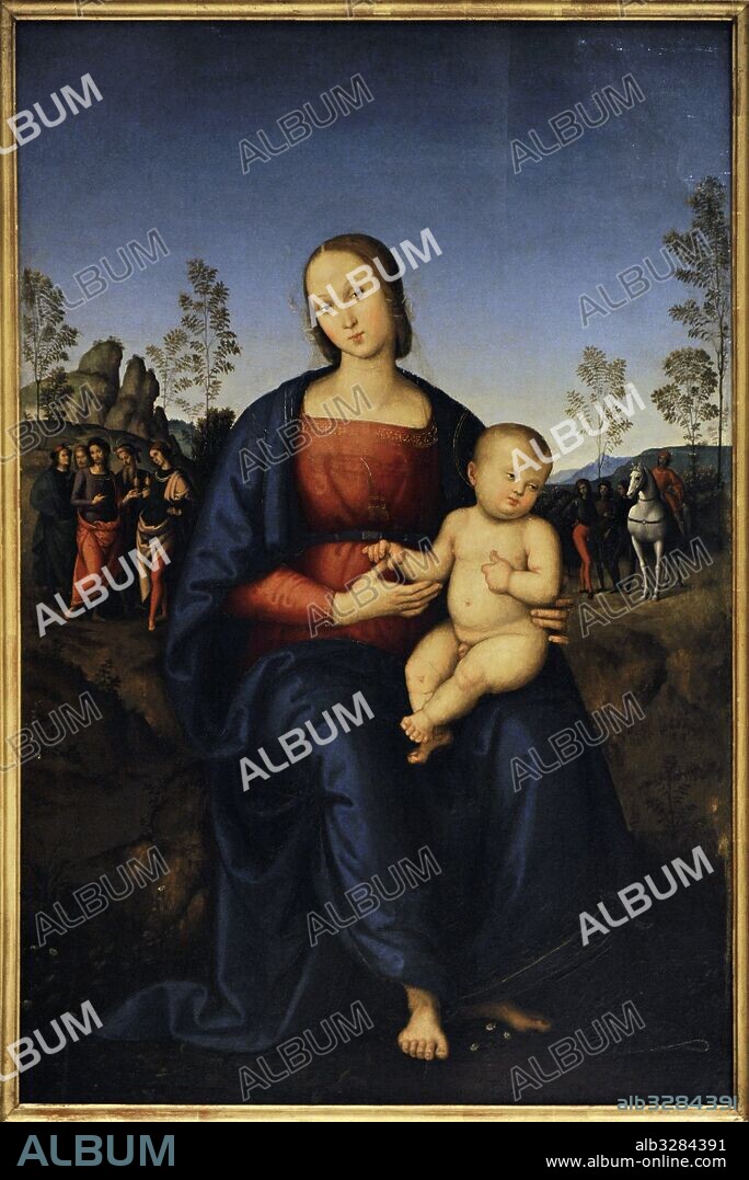 Pietro Perugino (Pietro di Cristóforo di Pietro di Vannunccio) (h. 1448-1523). Pintor renacentista italiano. Virgen con Niño, hacia 1502. Colección Borbón. Museo de Capodimonte. Nápoles. Italia.