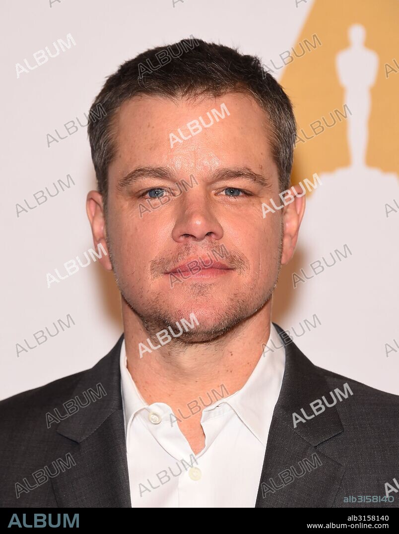 MATT DAMON. Feb. 8, 2016 - Beverly Hills, California, U.S. - Matt Damon arrives for the Oscar Nominee Luncheon 2016 at the Beverly Hilton Hotel. 08/02/2016