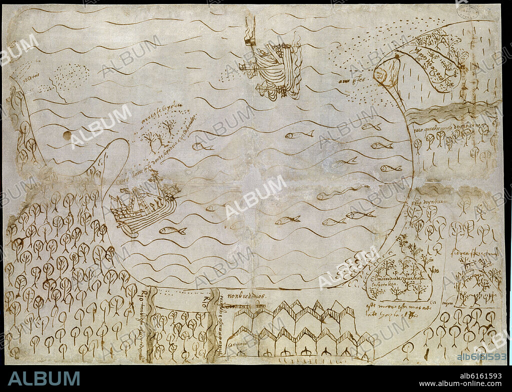 MAPA-NOMBRE DE DIOS EN 1541- SIGLO XVI HISPANOAMERICA.