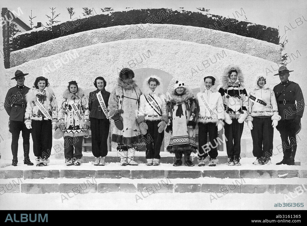 Alaska: c. 1937 The contestants for the Miss Alaska competition.