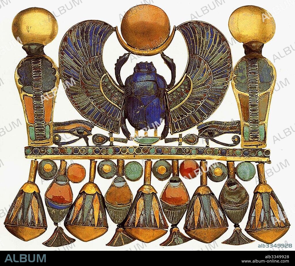 ANCIENT EGYPT. Winged Scarab Pectoral from Tutankhamun's tomb.