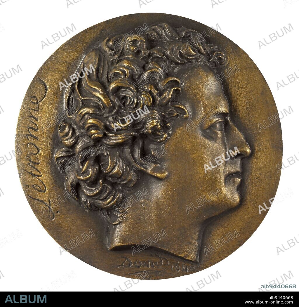 Portrait of Jean-Antoine Letronne (1787-1848), Archaeologist, David d'Angers, Pierre-Jean, Sculptor, Thiébaut Frères, Founder, In 1840, 1st half of the 19th century, Sculpture, Medallion (sculpture), Dimensions - Work: Diameter: 17.8 cm.