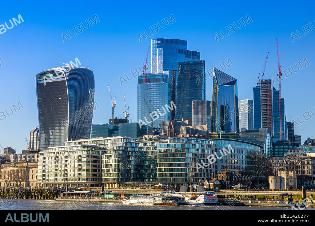 City of London skyline, River Thames, London, England, United Kingdom, Europe.