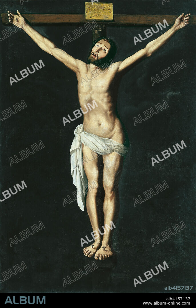 FRANCISCO DE ZURBARAN. Zurbarán (Fuente de Cantos, 1598-Madrid, 1664). Cristo en la Cruz (hacia 1630). Óleo sobre lienzo. 214 x 143,5 cm.