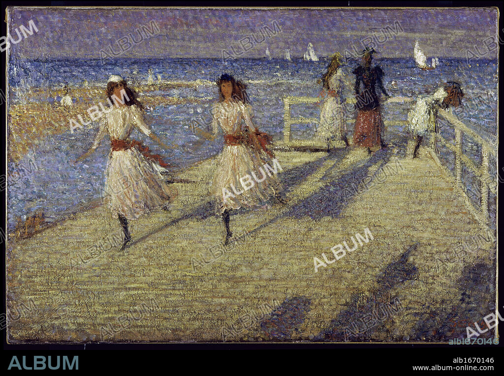 Girls Running on the Walberswick Pier by Philip Wilson Steer, 1888, 1860-1942, UK, England, Tate Gallery.