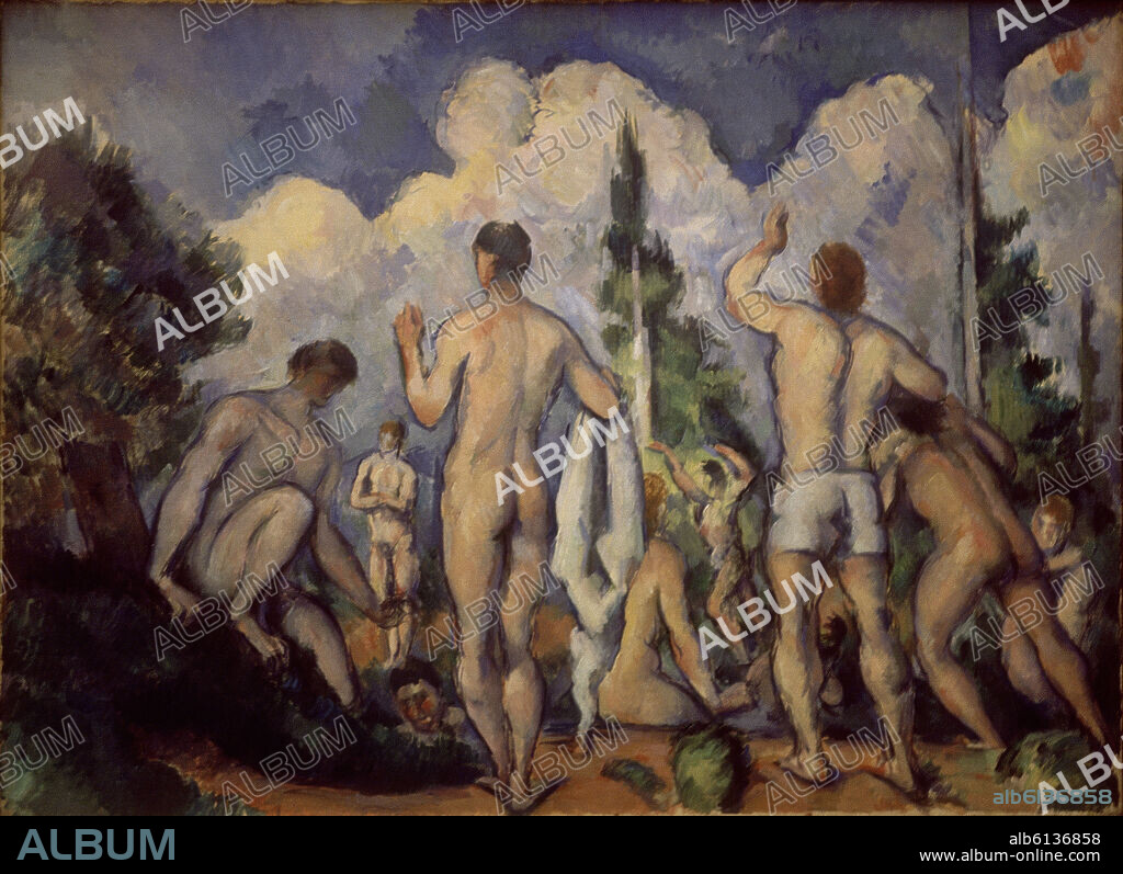 PAUL CEZANNE. BAÑISTAS - 1890-92 - O/L - 60x82 - POSTIMPRESIONISMO FRANCES.