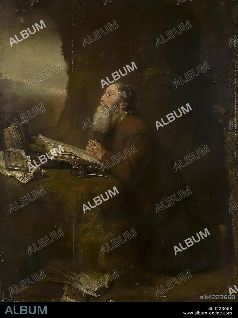 ABRAHAM VAN DYCK. 'Hermit Praying'. Holland, 1650s. Dimensions: 90x71 cm.
