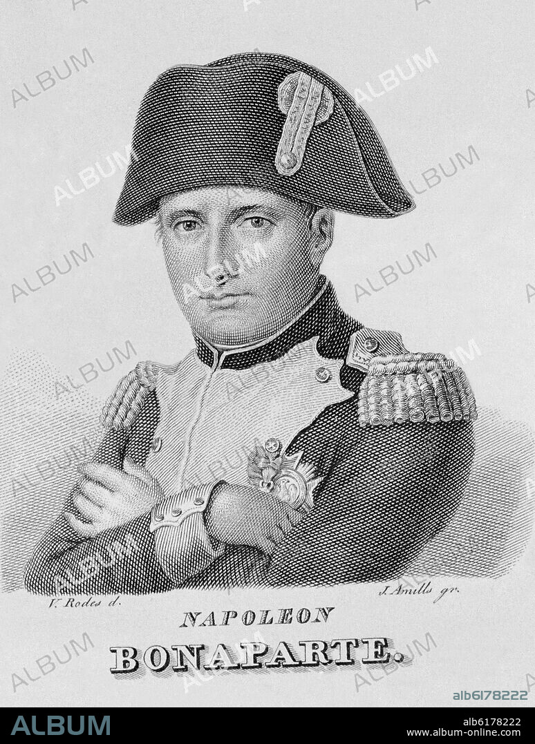 JUAN AMILLS (1800-53) GRABADOR. NAPOLEON BONAPARTE - 1769/1821.