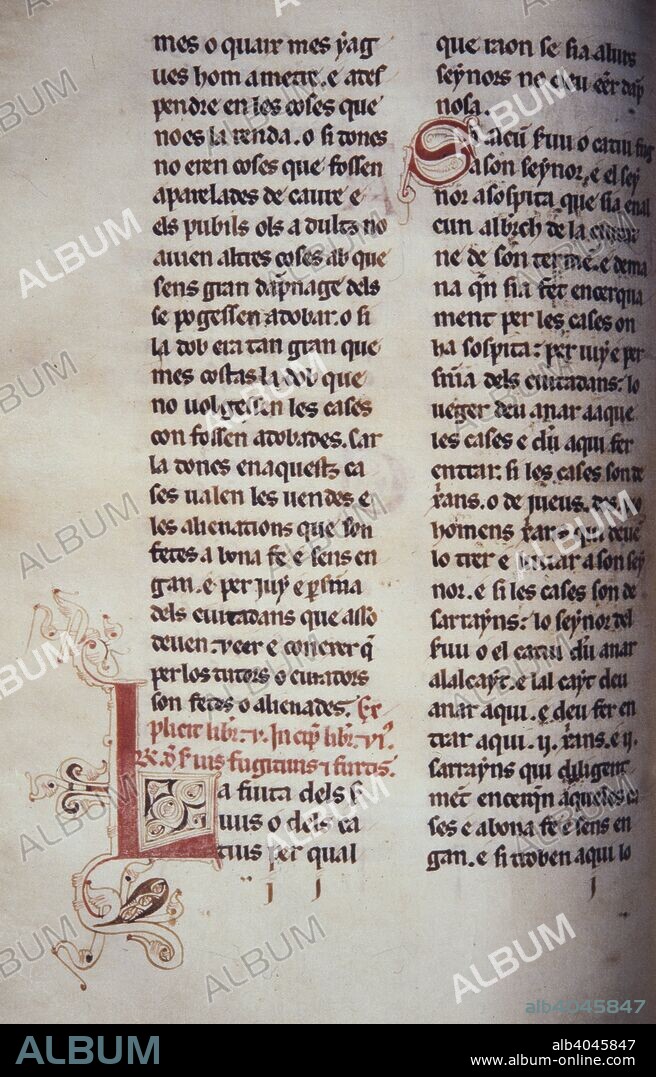 Codex costumbres de Tortosa. Archivo municipal, Tortosa, Tarragona. Siglo XIII.