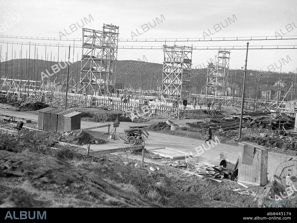 Göteborg - 1936-03-24 - Nybygge vid Gibraltargatan - det skall bli HSB -lägenheter *** Local Caption *** GT Låda 1936-mars-01. KAMERAREPORTAGE.