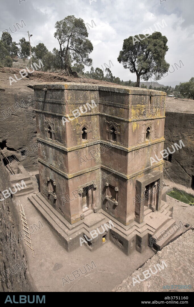 The rock-hewn church of Bet Giyorgis (St. George), in Lalibela, UNESCO World Heritage Site, Ethiopia, Africa.