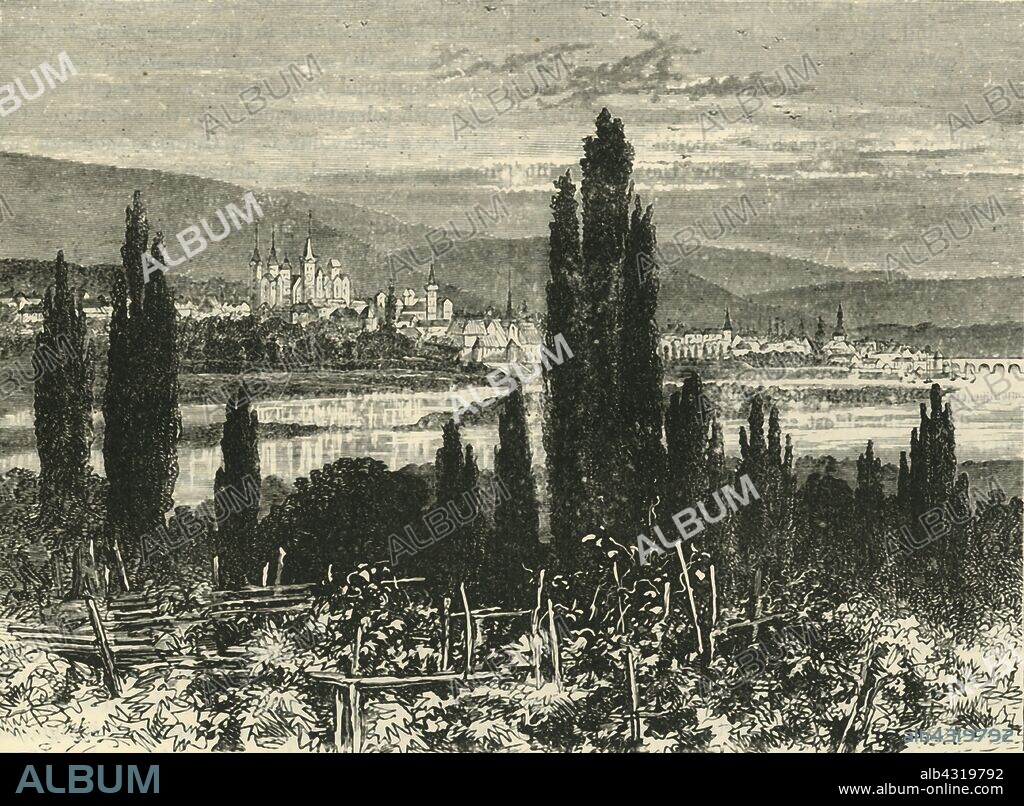 'Treves', 1890. Trier  formerly known in English as Treves is a city in Germany on the banks of the river Moselle, founded by the Celts in late-4th century BC. The Franks seized Trier from Roman administration in 459. In 870, it became part of Eastern Francia, which developed into the Holy Roman Empire. From "Cassell's Illustrated Universal History, Vol. III - The Middle Ages", by Edmund Ollier. [Cassell and Company, Limited, London, Paris and Melbourne, 1890. ].