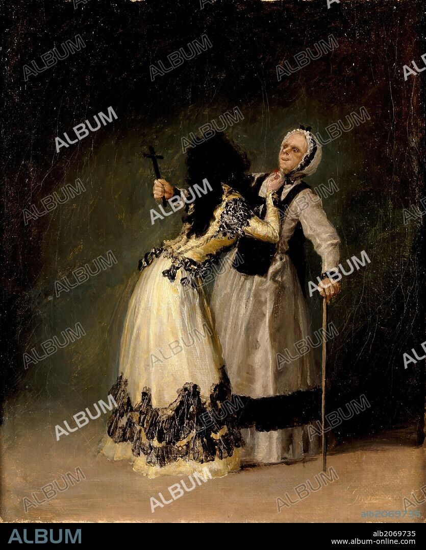 Francisco de Goya y Lucientes / 'The Duchess of Alba and her Duenna', 1795, Spanish School, Oil on canvas, 33 cm x 27,7 cm, P07020.