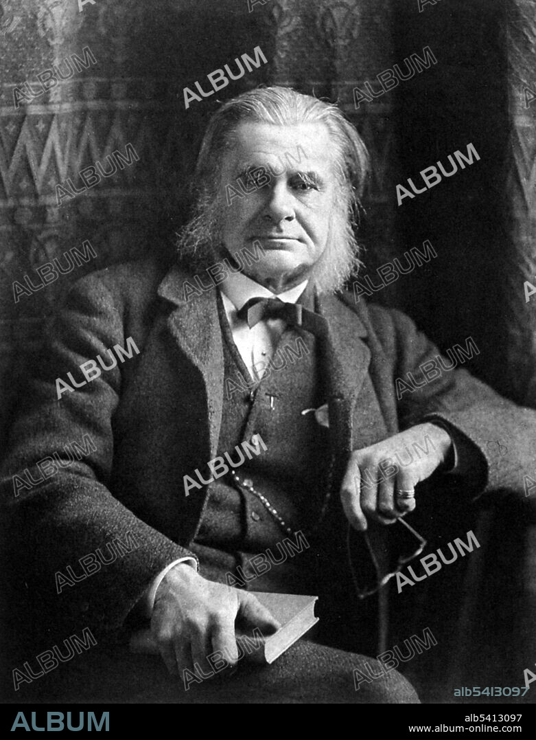 Thomas Henry Huxley (May 4, 1825 - June 29, 1895) was an English biologist, known as "Darwin's Bulldog" for his advocacy of Charles Darwin's theory of evolution. Huxley's famous 1860 debate with Samuel Wilberforce was a key moment in the wider acceptance of evolution, and in his own career. Huxley was slow to accept some of Darwin's ideas, such as gradualism, and was undecided about natural selection, but despite this he was wholehearted in his public support of Darwin. He was instrumental in developing scientific education in Britain, and fought against the more extreme versions of religious tradition. Huxley coined the term 'agnostic' to describe his own views on theology, a term whose use has continued to the present day. Huxley had little formal schooling and was virtually self-taught. The Royal Society, who had elected him as Fellow when he was 25 (1851), awarded him the Royal Medal the next year. He was the youngest biologist to receive such recognition. Huxley retired in 1885, after a bout of depressive illness which started in 1884. He died in 1895 at the age of 70. Photogravure after Elliott & Fry, undated.