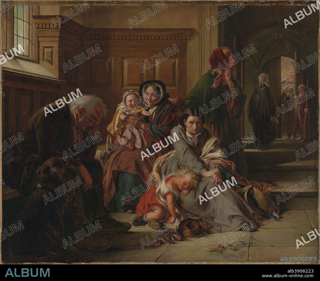 ABRAHAM SOLOMON. Waiting for the Verdict. Date/Period: 1859. Painting. Oil on canvas. Height: 635 mm (25 in); Width: 889 mm (35 in).