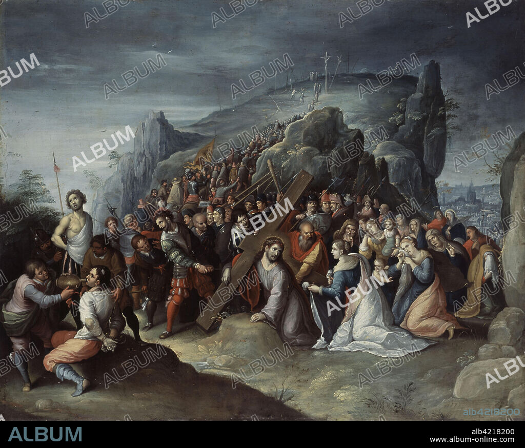 FRANS FRANCKEN II EL JOVEN. Frans Francken II / 'Camino al calvario', 1617, Óleo sobre tabla.