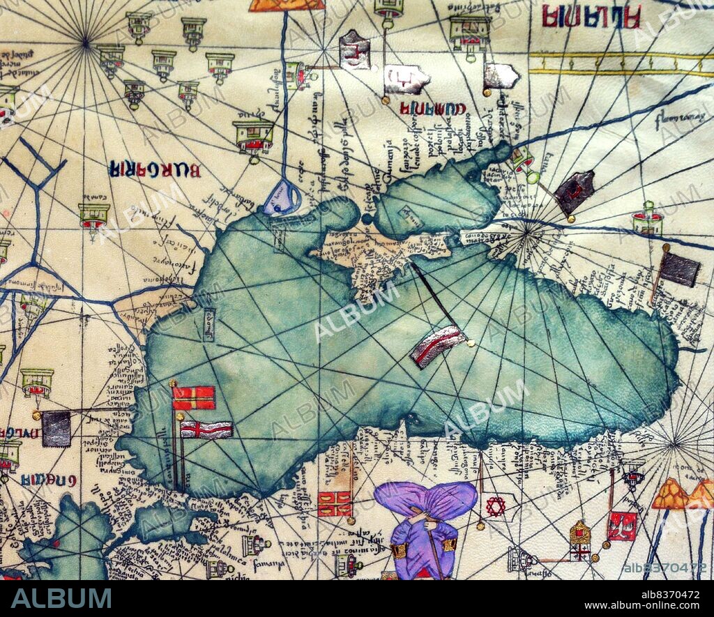 The Catalan Atlas (1375) is the most important Catalan map of the medieval period. It was produced by the Majorcan cartographic school and is attributed to Cresques Abraham, a Jewish book illuminator who was self-described as being a master of the maps of the world as well as compasses. It has been in the royal library of France (now the Bibliotheque nationale de France) since the late 14th century.