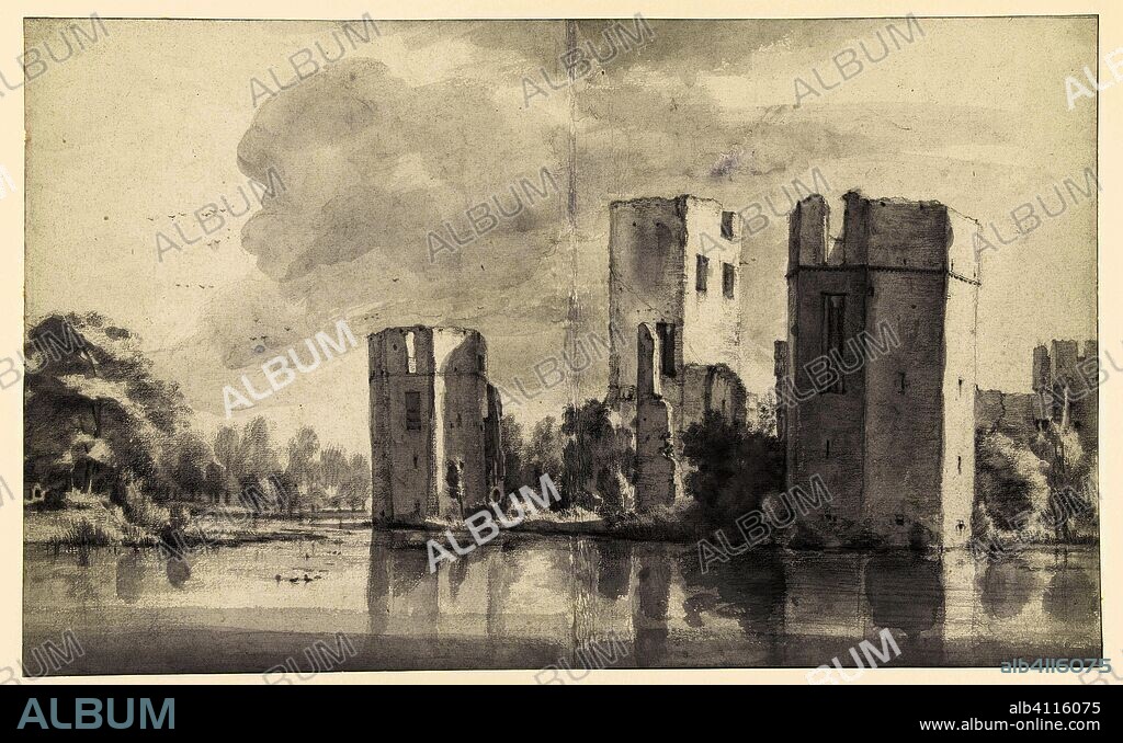 Ruins of Honingen Castle near Rotterdam. Ruïne van het slot Honingen bij Kralingen. Draughtsman: Roelant Roghman. Dating: 1637 - 1692. Measurements: h 328 mm × w 542 mm.